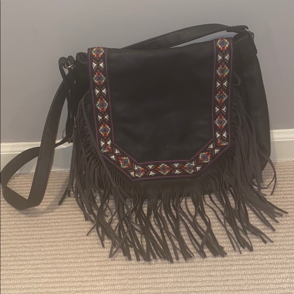 Fringe boho cross body bag